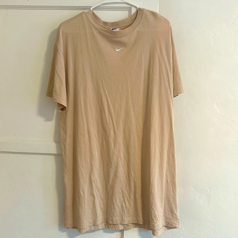 Nike T Shirt Dress Tan